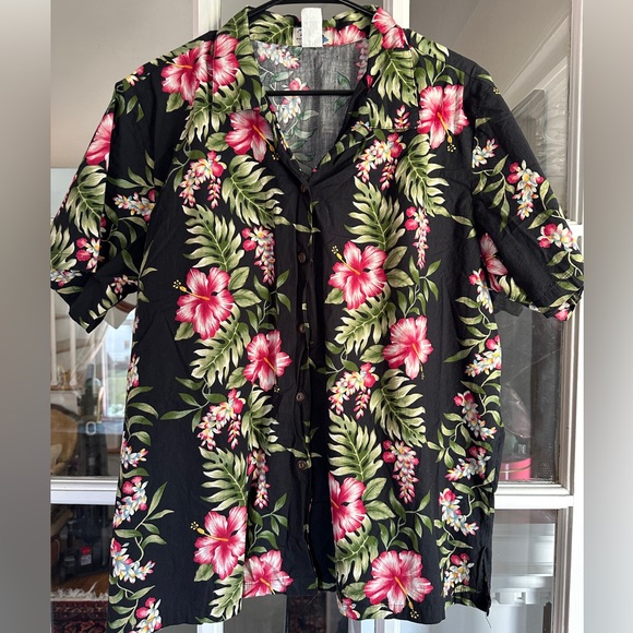 Hibiscus florals on Aloha shirt made in Hawaii by KY’s size 2XL - Picture 1 of 4